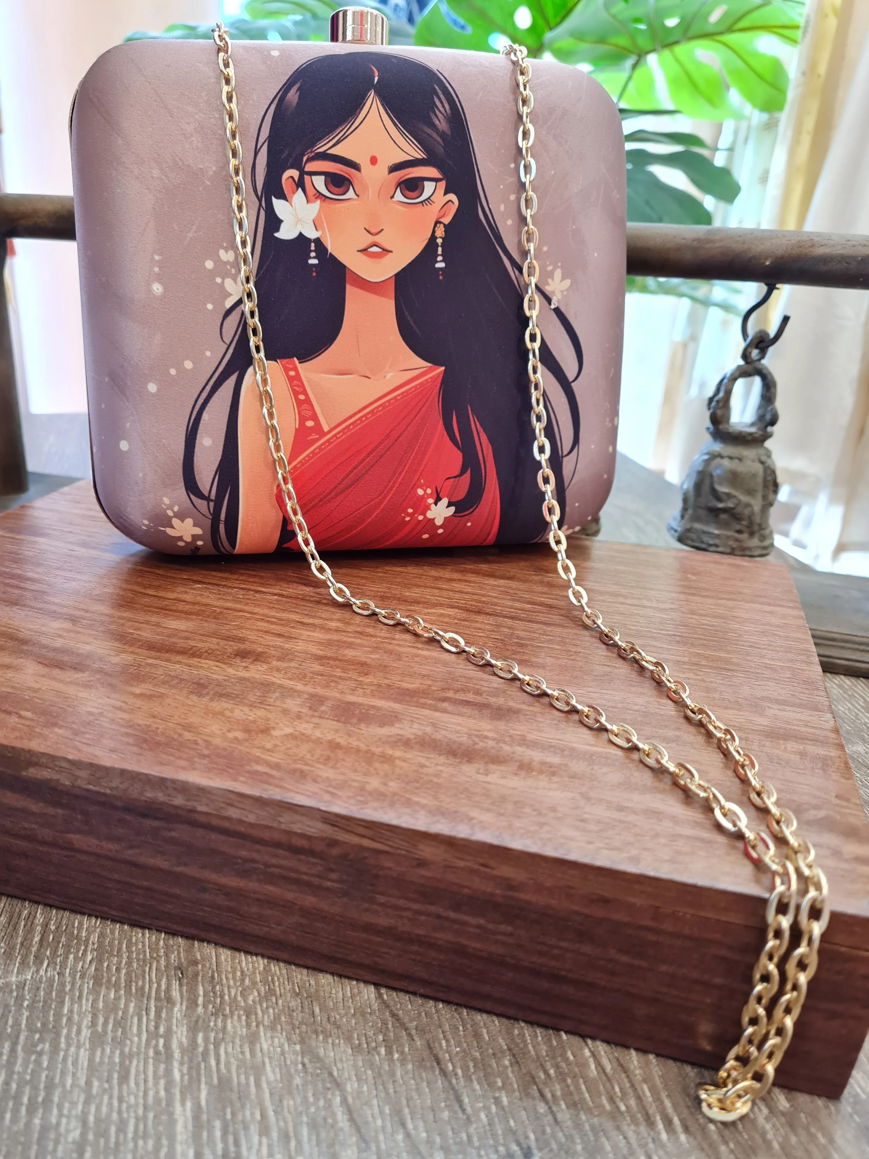 Square Printed Box Clutch