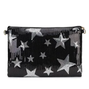 Star Pattern Sequined Clutch