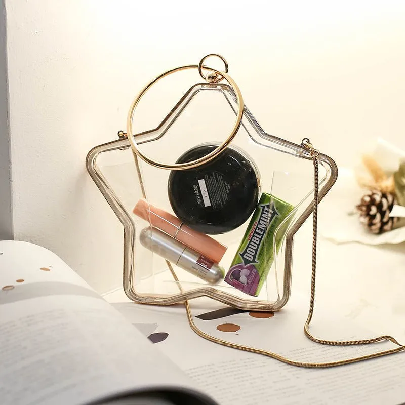 Star Transparent Acrylic Clutch Bag