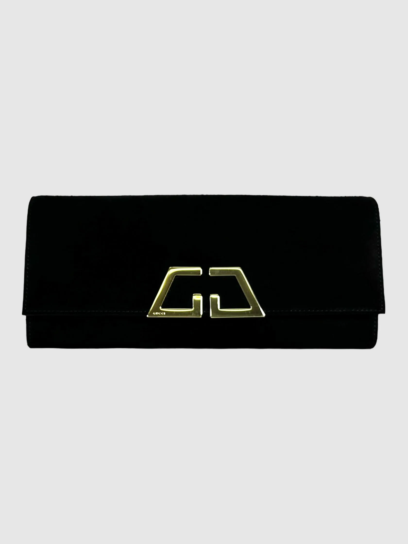 Suede Logo Clutch
