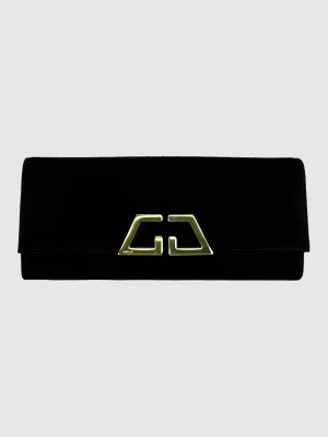 Suede Logo Clutch