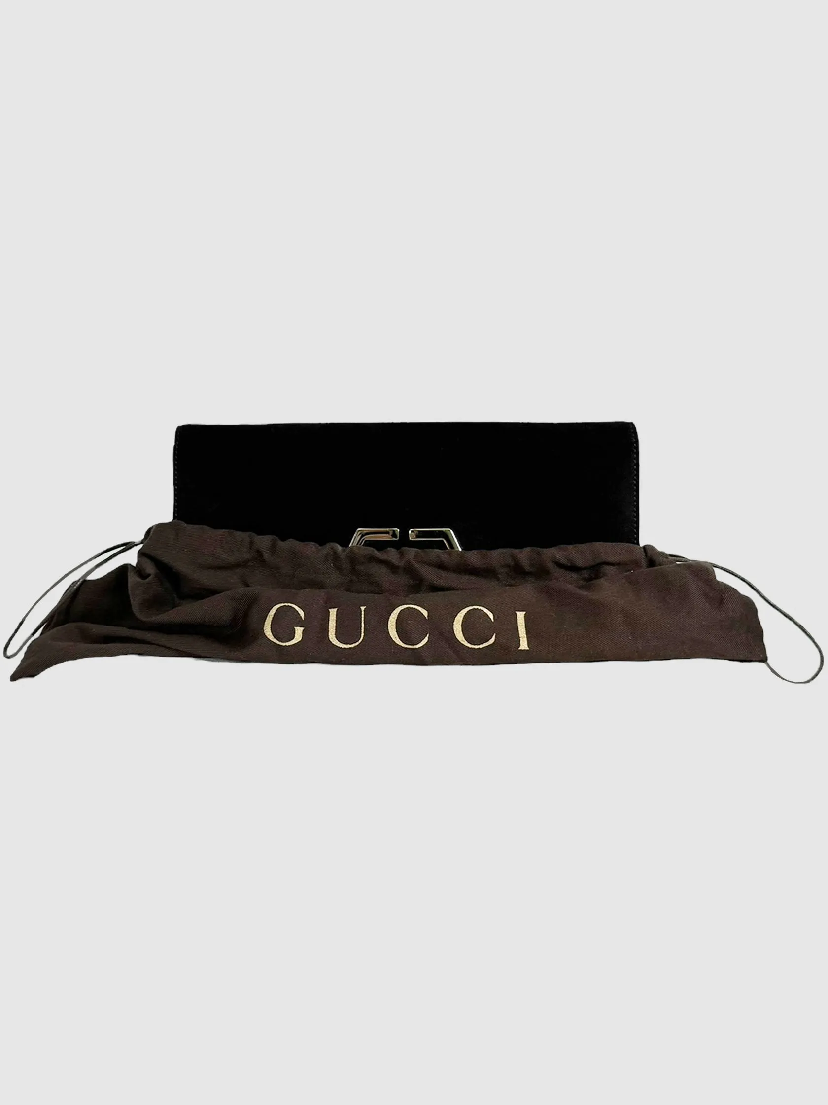 Suede Logo Clutch