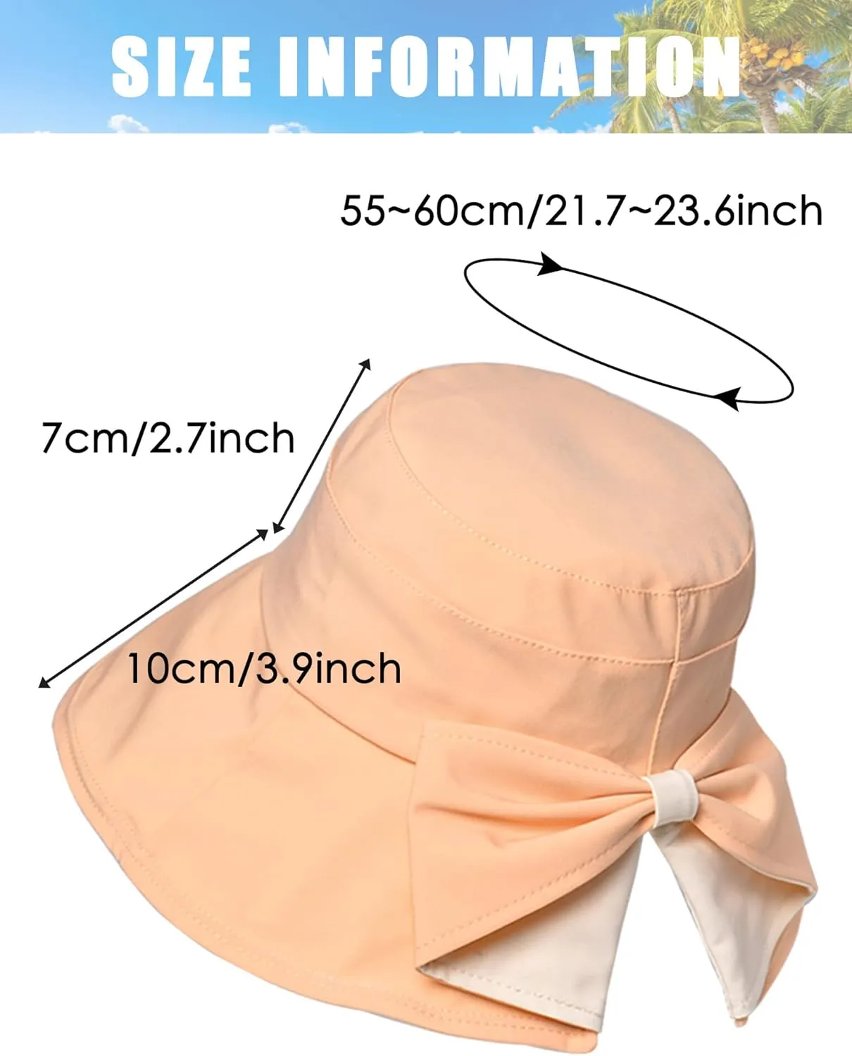 Sun Hats for Women Foldable Wide Large Brim UV Protection Gardening Hat Reversible Cotton Summer Hat with Fold-Up Brim