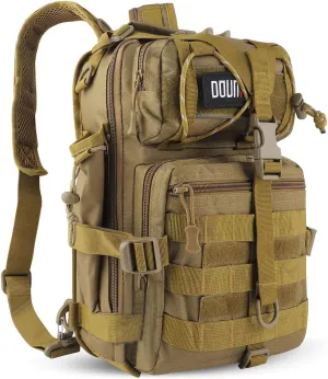 Tactical Backpack Medium EDC DayPack Military Molle Backpacks Bag Outdoor Rucksack for Fishing Hunting Camping (Khaki)