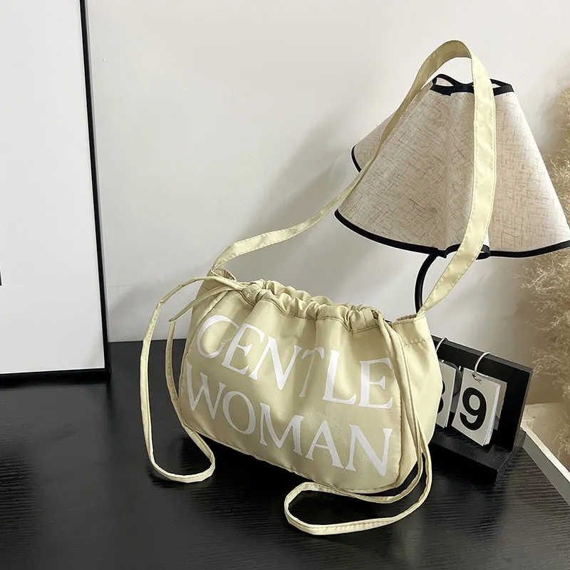 Thailand Drawstring Dumpling Printing Letter Underarm Bags
