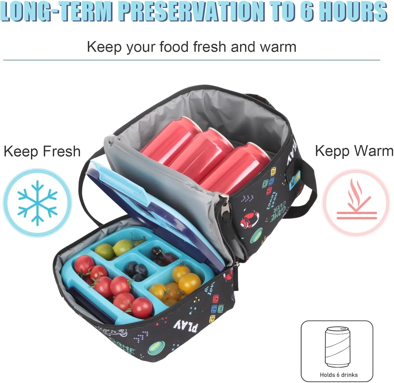 Tilami Rolling Backpack & Lunch bag for Kids 19 Inch Wheeled Bookbag for Boys & Girls for School & Travel,Music