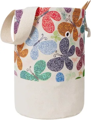 TOGETRUE Yarn Bag, Knitting Crochet Bag, Portable Yarn Storage Bags Organizer for Crocheting Project, Store Skein Ball, Short Knitting Needle (Large, Butterfly)