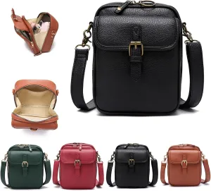 Tojoyride Crossbody Bag Small Leather Messenger Bag Urvashi Crossbody Purse For Women Men Shoulder Bags With Card Slots