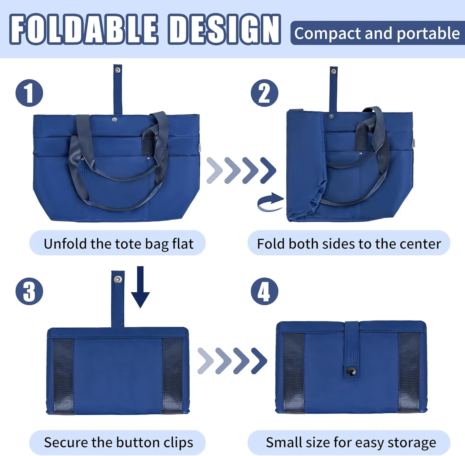 TORIBIO Tote Bag for Women, Foldable Large Tote Bag Shoulder Bag Handbag Utility Tote for Travel, Work