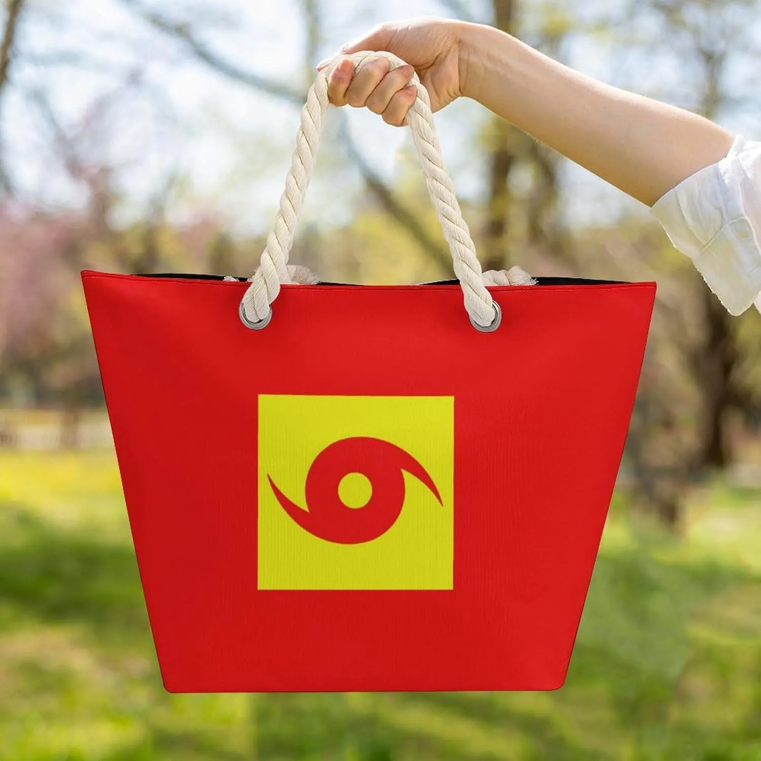 Tote Bag Large Handles Beach Bag with Zipper for Shopping Groceries Travel Outdoors Swim Pool Bag
