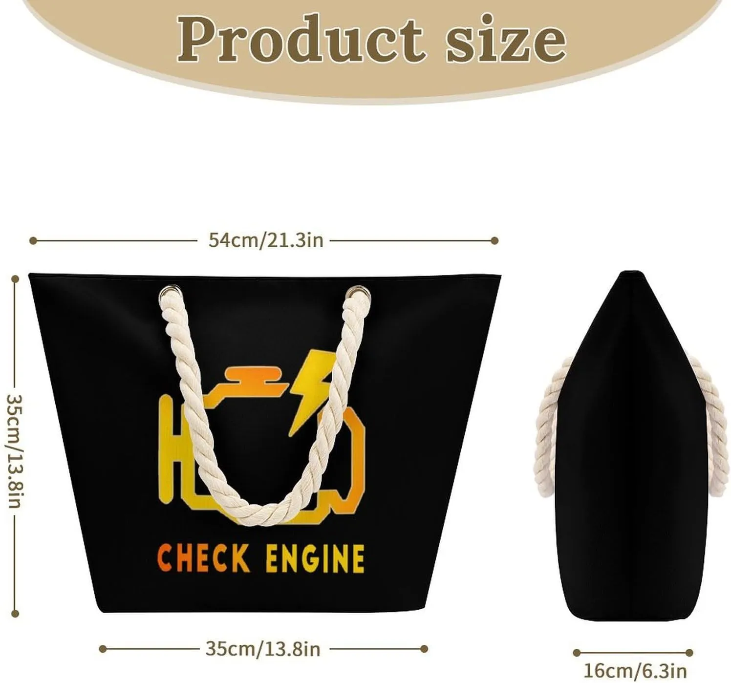 Tote Bag Large Handles Beach Bag with Zipper for Shopping Groceries Travel Outdoors Swim Pool Bag
