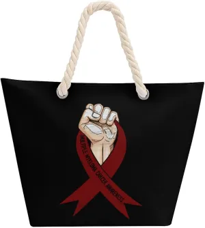 Tote Bag Large Handles Beach Bag with Zipper for Shopping Groceries Travel Outdoors Swim Pool Bag