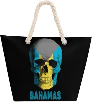 Tote Bag Large Handles Beach Bag with Zipper for Shopping Groceries Travel Outdoors Swim Pool Bag