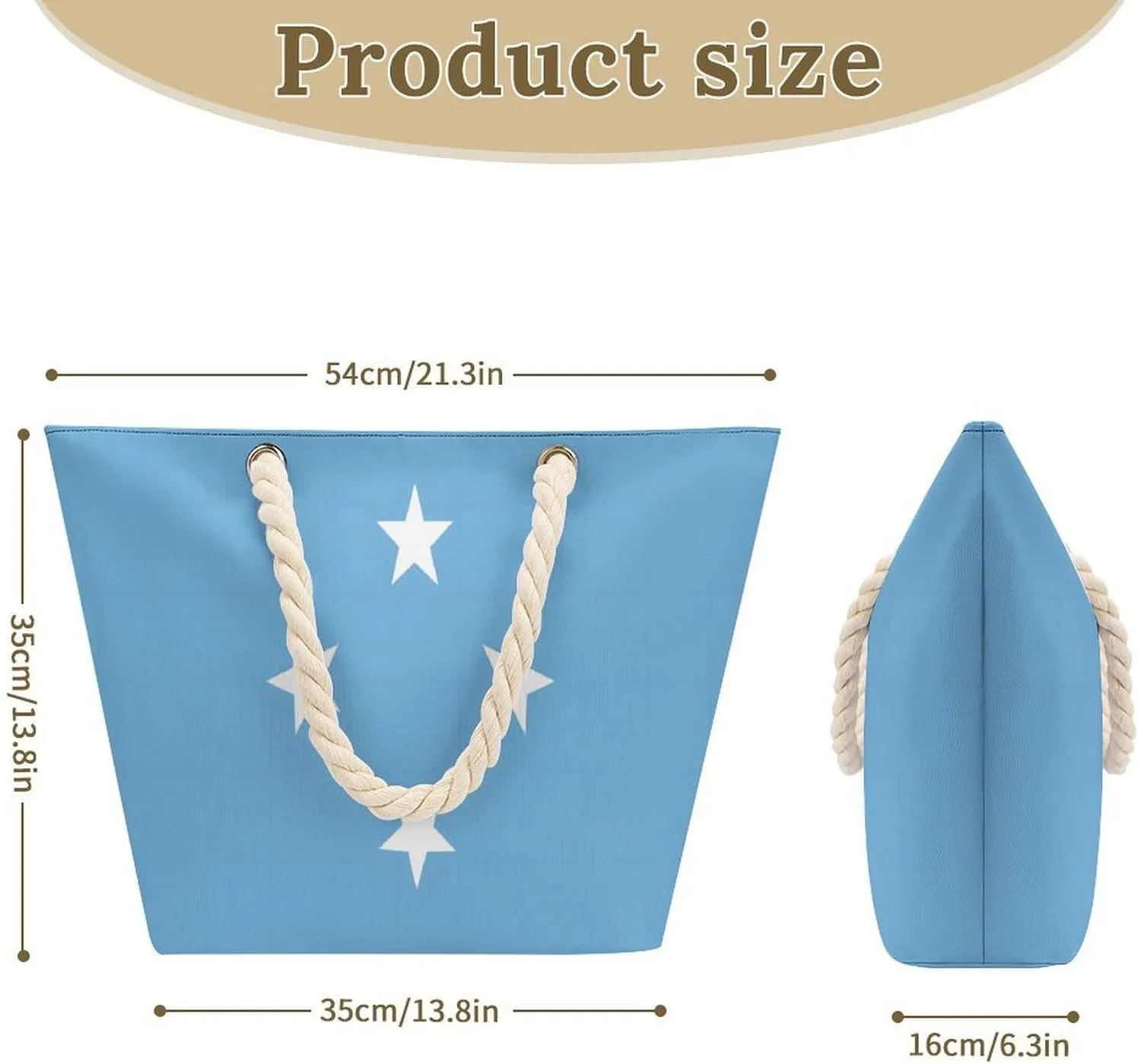 Tote Bag Large Handles Beach Bag with Zipper for Shopping Groceries Travel Outdoors Swim Pool Bag