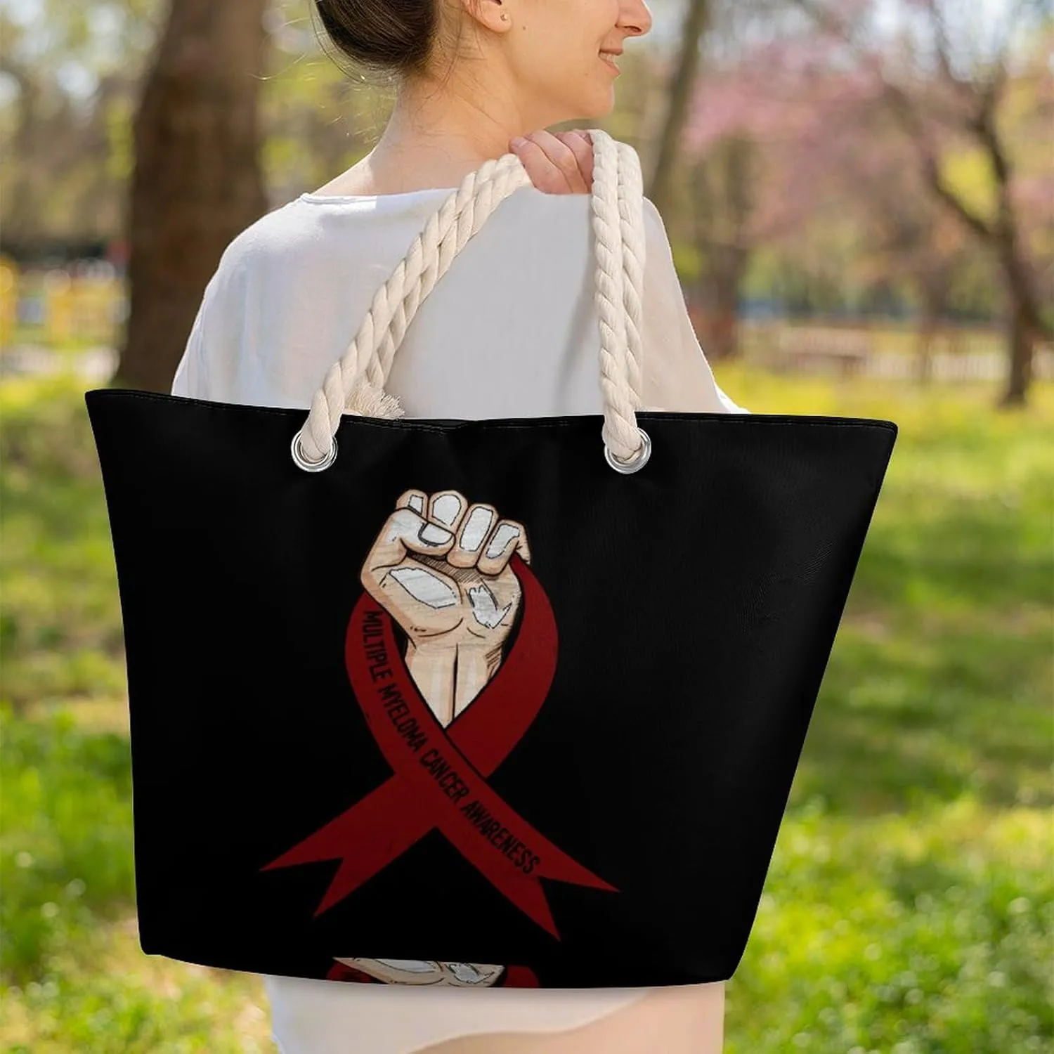 Tote Bag Large Handles Beach Bag with Zipper for Shopping Groceries Travel Outdoors Swim Pool Bag