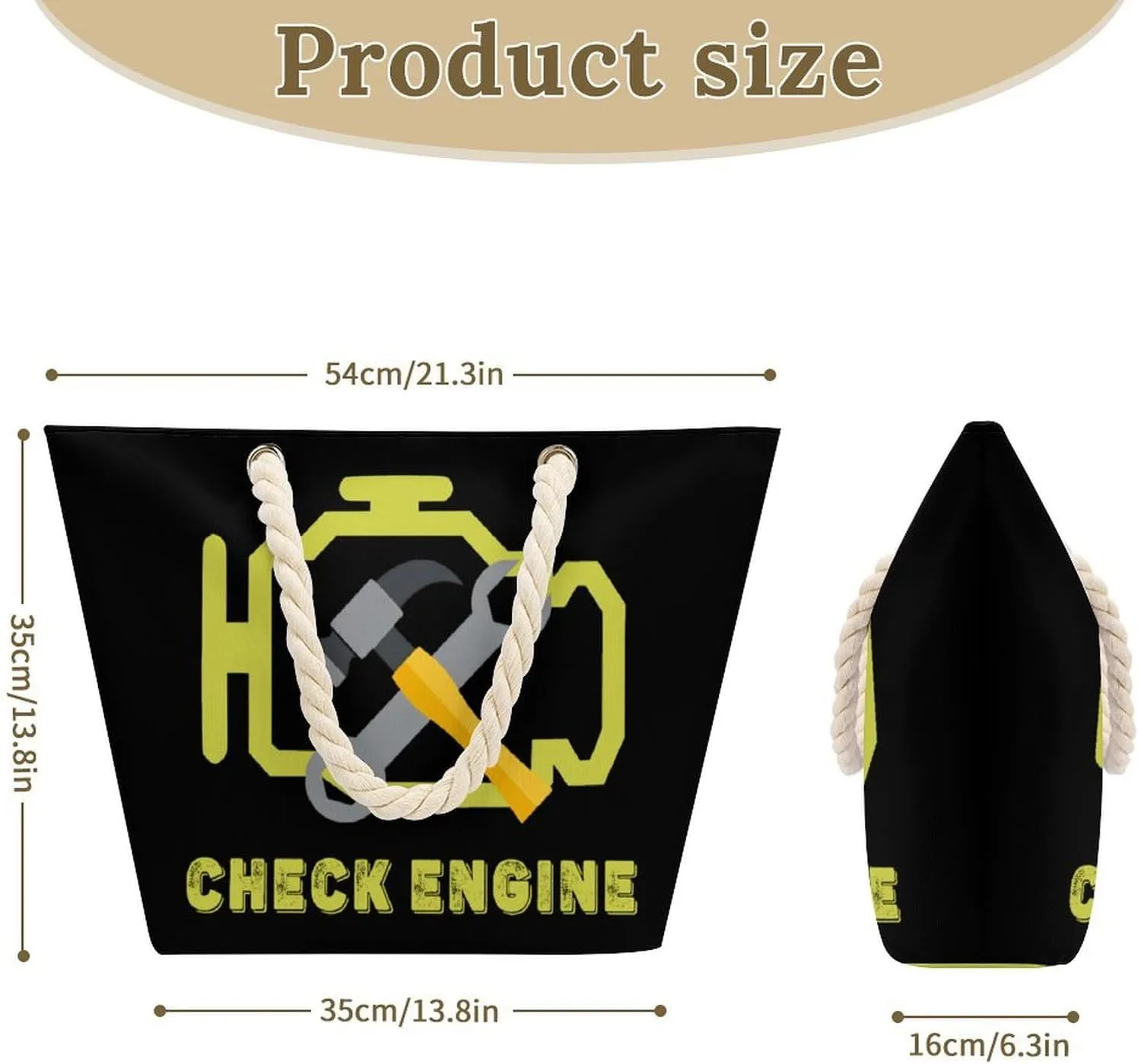 Tote Bag Large Handles Beach Bag with Zipper for Shopping Groceries Travel Outdoors Swim Pool Bag