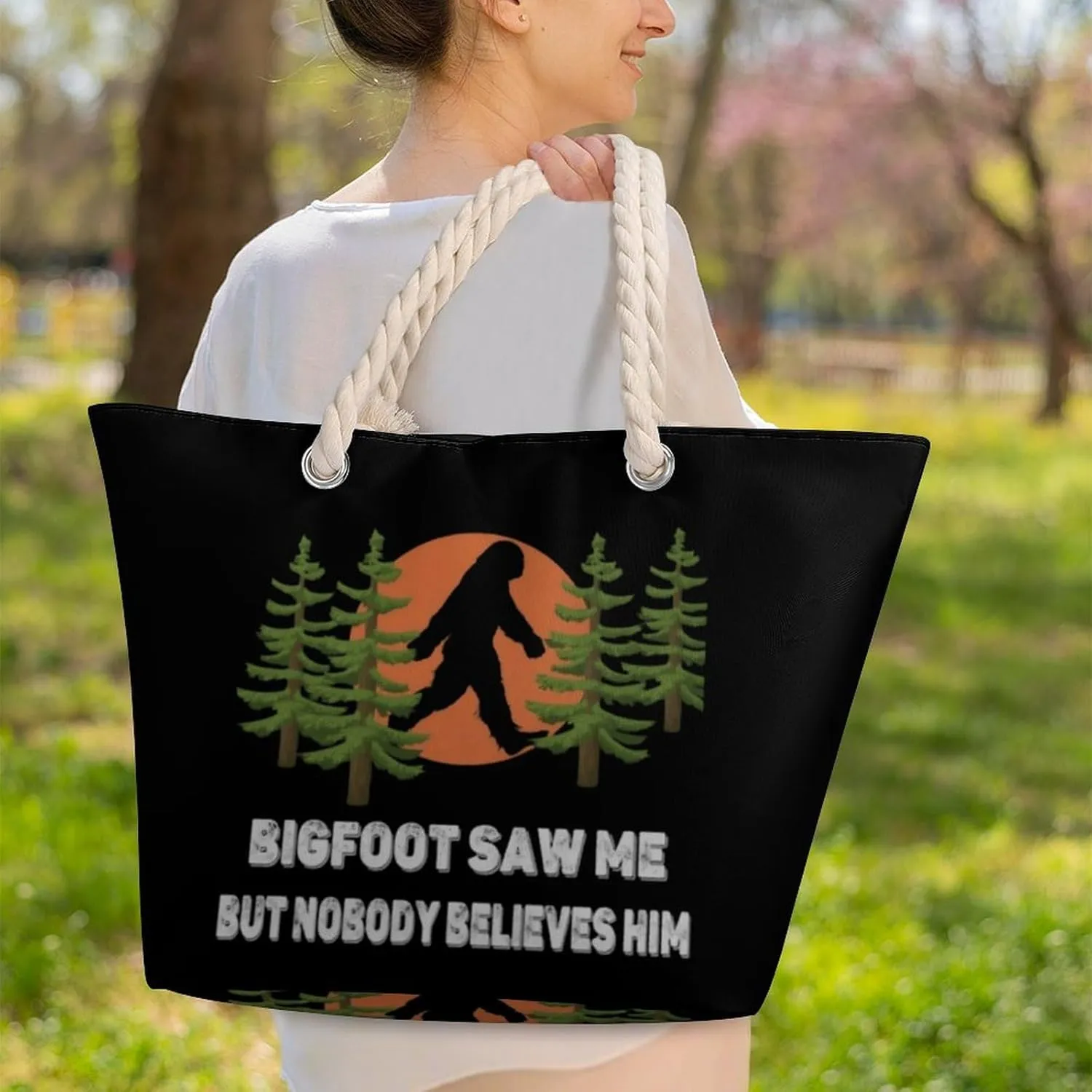 Tote Bag Large Handles Beach Bag with Zipper for Shopping Groceries Travel Outdoors Swim Pool Bag