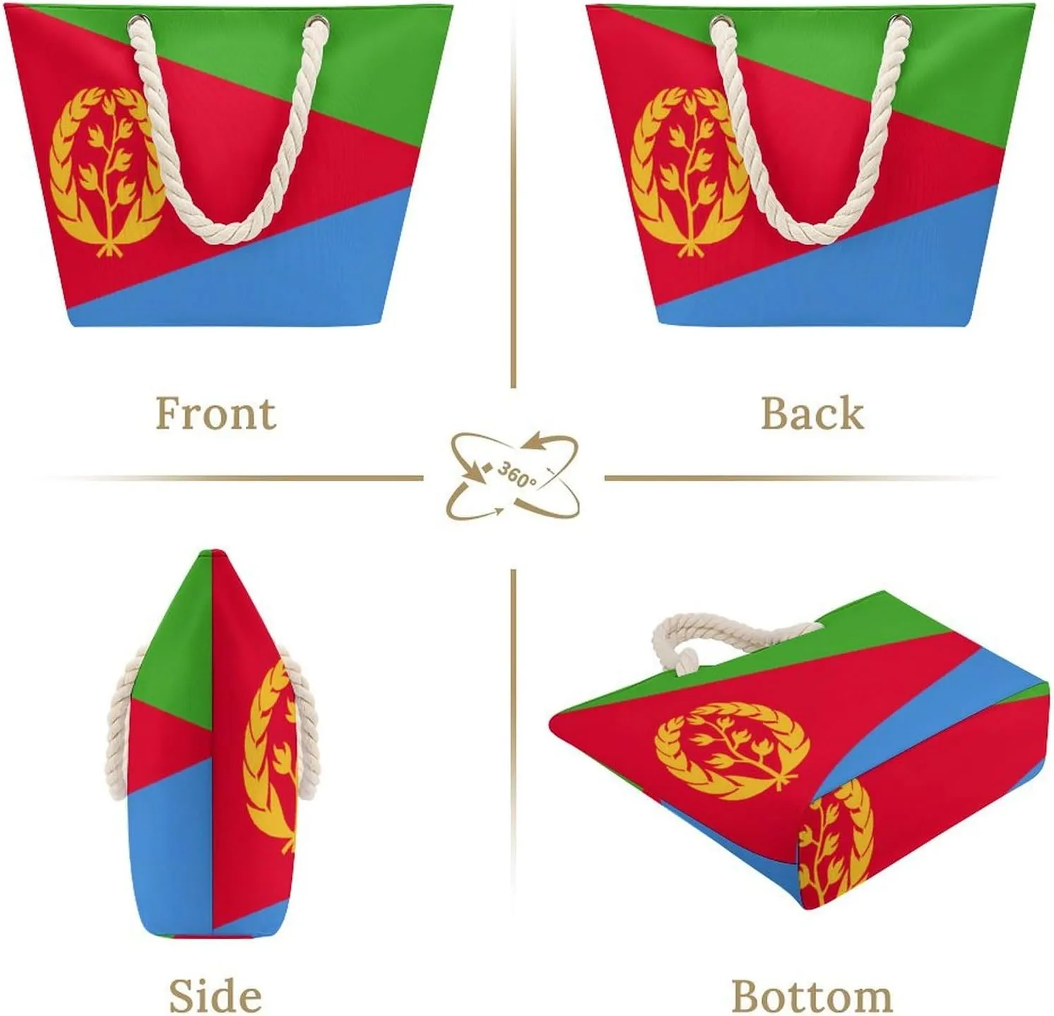 Tote Bag Large Handles Beach Bag with Zipper for Shopping Groceries Travel Outdoors Swim Pool Bag