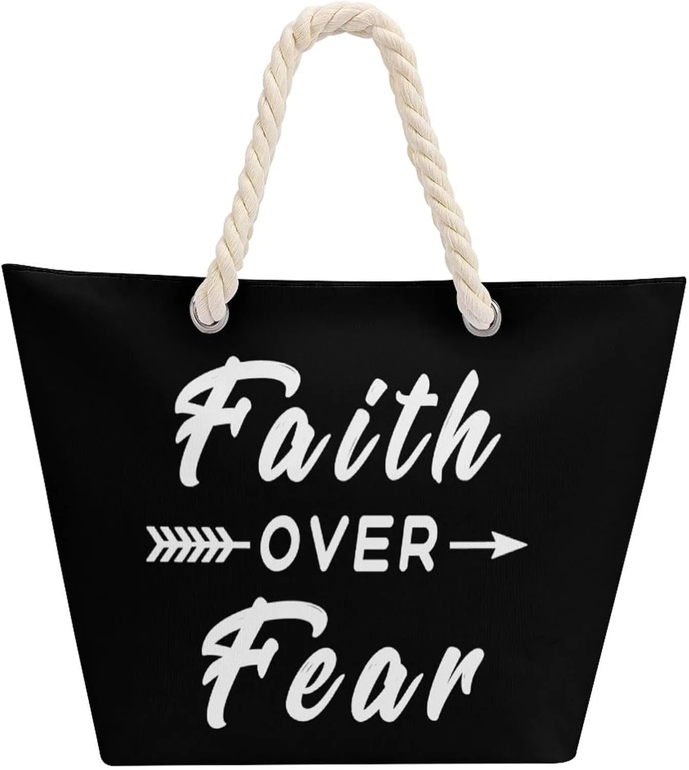 Tote Bag Large Handles Beach Bag with Zipper for Shopping Groceries Travel Outdoors Swim Pool Bag