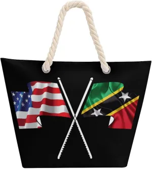 Tote Bag Large Handles Beach Bag with Zipper for Shopping Groceries Travel Outdoors Swim Pool Bag