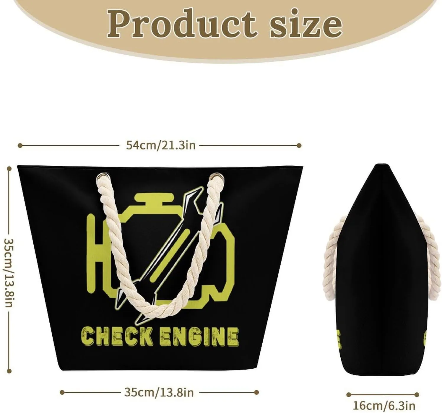 Tote Bag Large Handles Beach Bag with Zipper for Shopping Groceries Travel Outdoors Swim Pool Bag