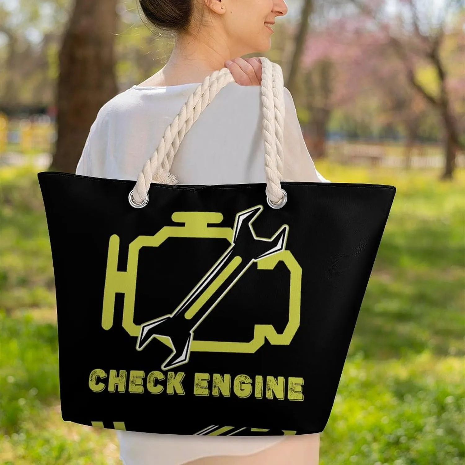 Tote Bag Large Handles Beach Bag with Zipper for Shopping Groceries Travel Outdoors Swim Pool Bag