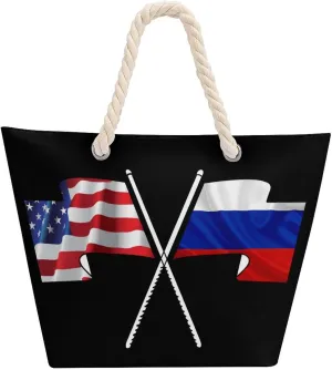 Tote Bag Large Handles Beach Bag with Zipper for Shopping Groceries Travel Outdoors Swim Pool Bag