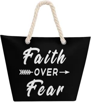Tote Bag Large Handles Beach Bag with Zipper for Shopping Groceries Travel Outdoors Swim Pool Bag