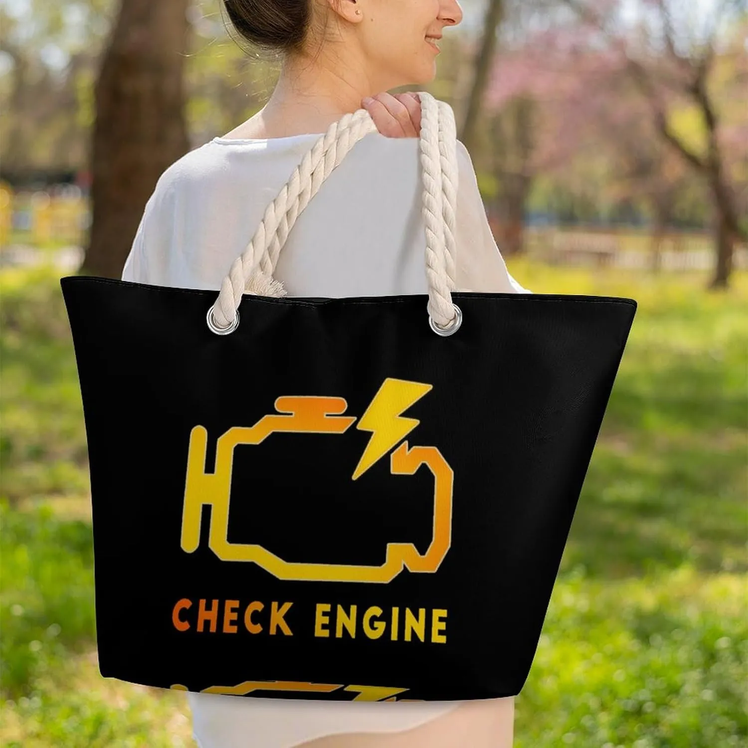Tote Bag Large Handles Beach Bag with Zipper for Shopping Groceries Travel Outdoors Swim Pool Bag