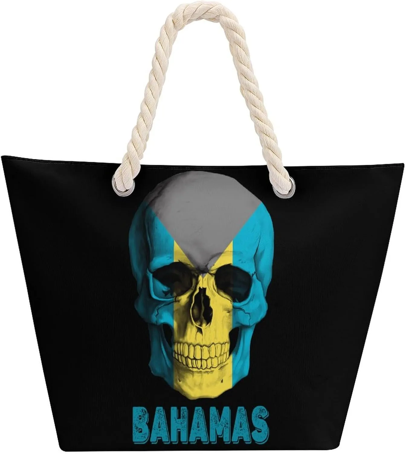 Tote Bag Large Handles Beach Bag with Zipper for Shopping Groceries Travel Outdoors Swim Pool Bag