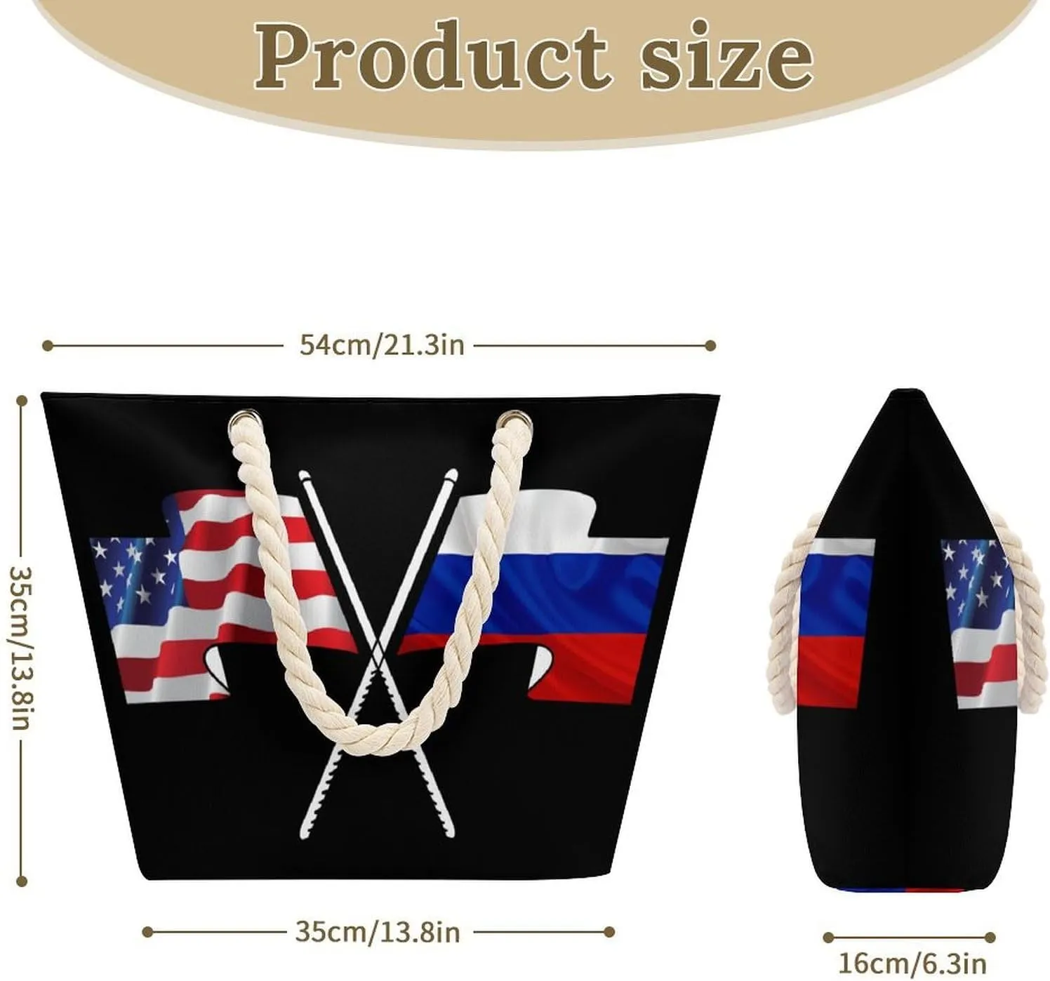 Tote Bag Large Handles Beach Bag with Zipper for Shopping Groceries Travel Outdoors Swim Pool Bag