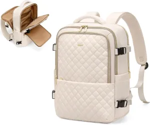 Travel Backpack for Women Men - Large Carry on Backpack fits 15.6" Laptop Lightweight Travel Bag Daypack Waterproof Causal Bookbag Backpack for College,Work,36L, Beige