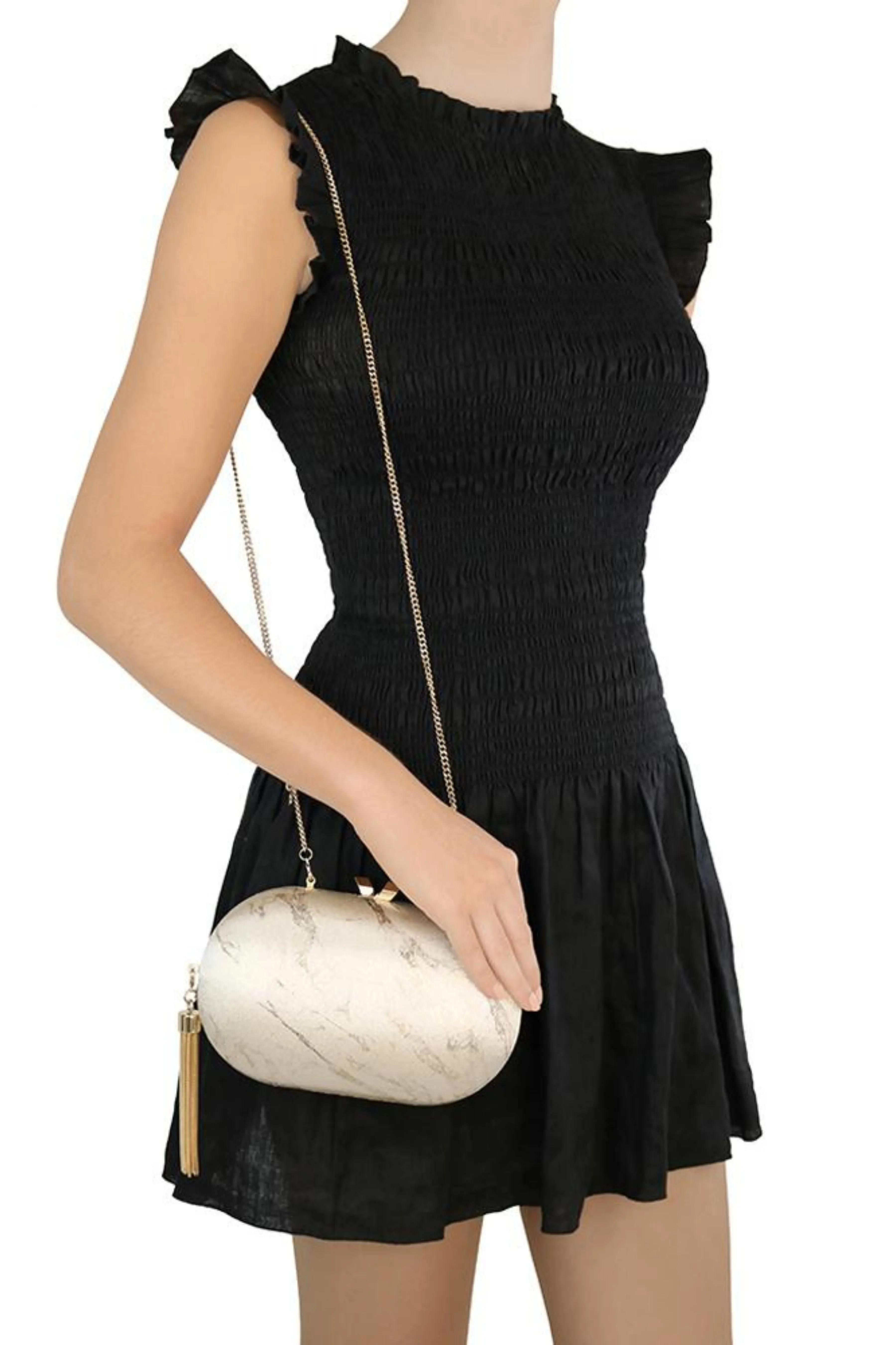 Trinna Tassel Clutch - Champagne Gold