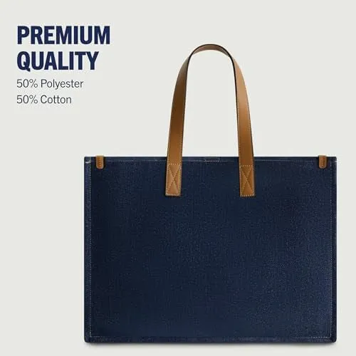 True Religion Women's Large Tote Bag, Stitched Canvas Travel Carryall Shoulder Handbag