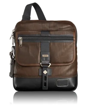 TUMI Bravo Leather Men's Annapolis Zip Flap Dark