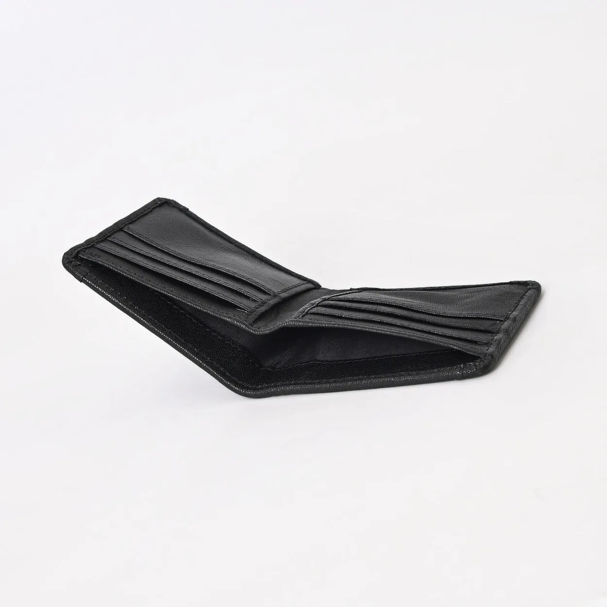 Twofold Cowhide Mens Wallet Black