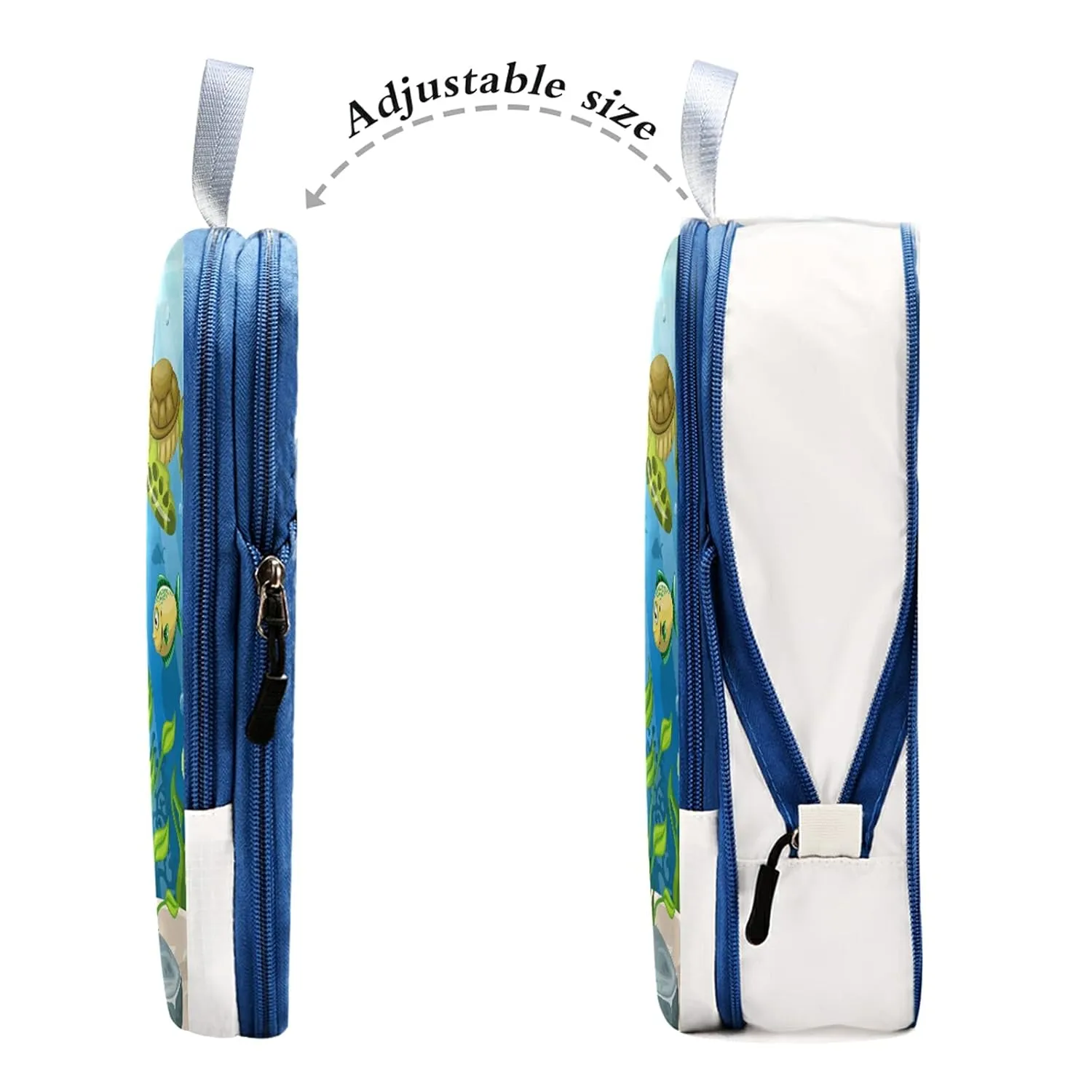 Underwater Blue Ocean Landscape with Sea Turtles and Fish Sea Plants 3 Set Packing Cubes, Waterproof Check Oxford cloth Organizers, Travel Packing Toiletry Storage Bag