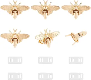 UNICRAFTALE 6Pcs Bee Lock Clutch Closure Purse Turn Lock Light Gold Purse Twist Lock Alloy Purse Clasp Bag Purse Buckle Handbag Clasp Twist Lock for Shoulder Bag Making Book Leather Wallet