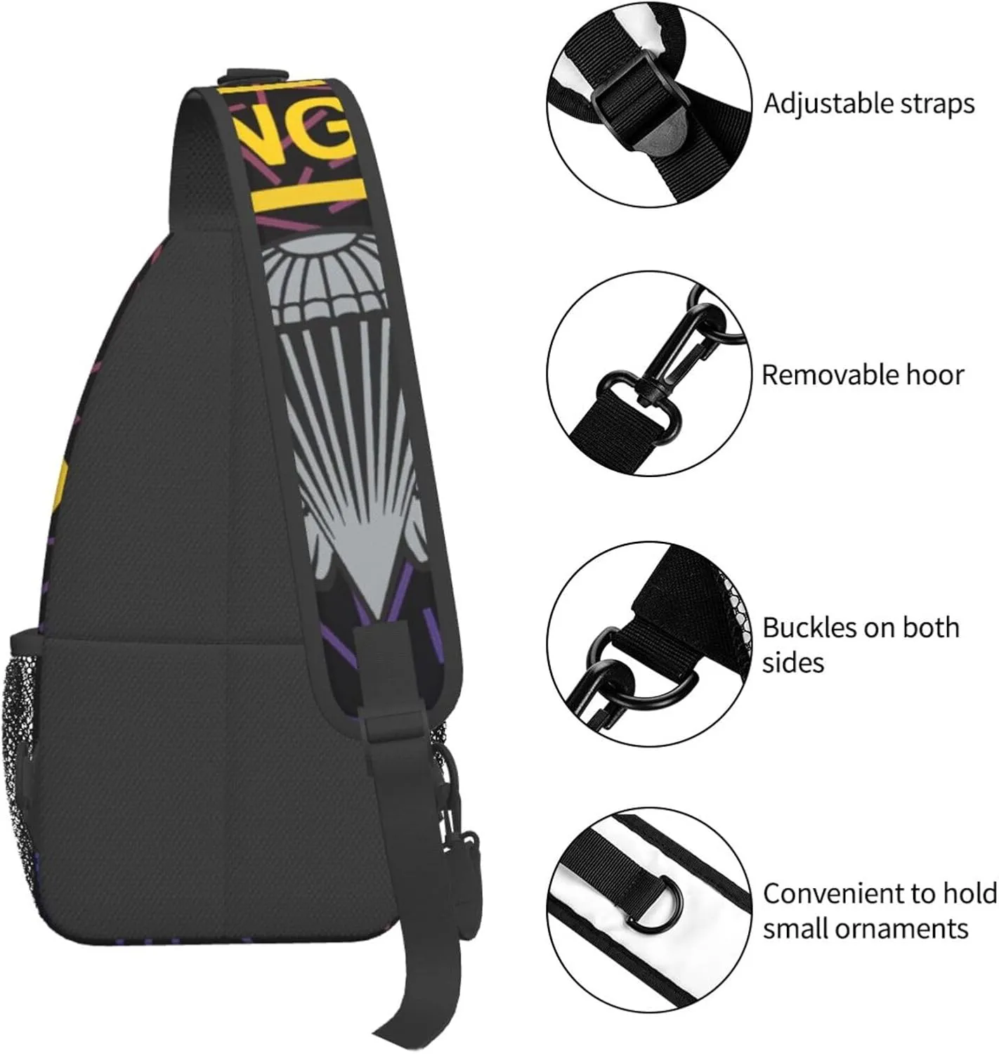 Us A-rmy Ranger With Airborne Wings Small Crossbody Backpack Sling Bag For Men Women Mini One Shoulder Chest Bags Gym Sport Travel Hiking Daypack