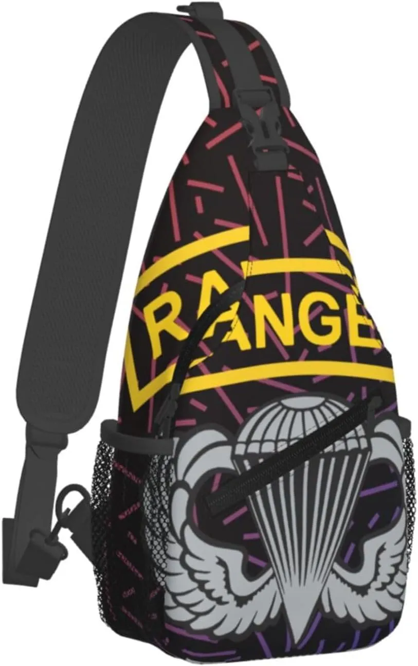 Us A-rmy Ranger With Airborne Wings Small Crossbody Backpack Sling Bag For Men Women Mini One Shoulder Chest Bags Gym Sport Travel Hiking Daypack