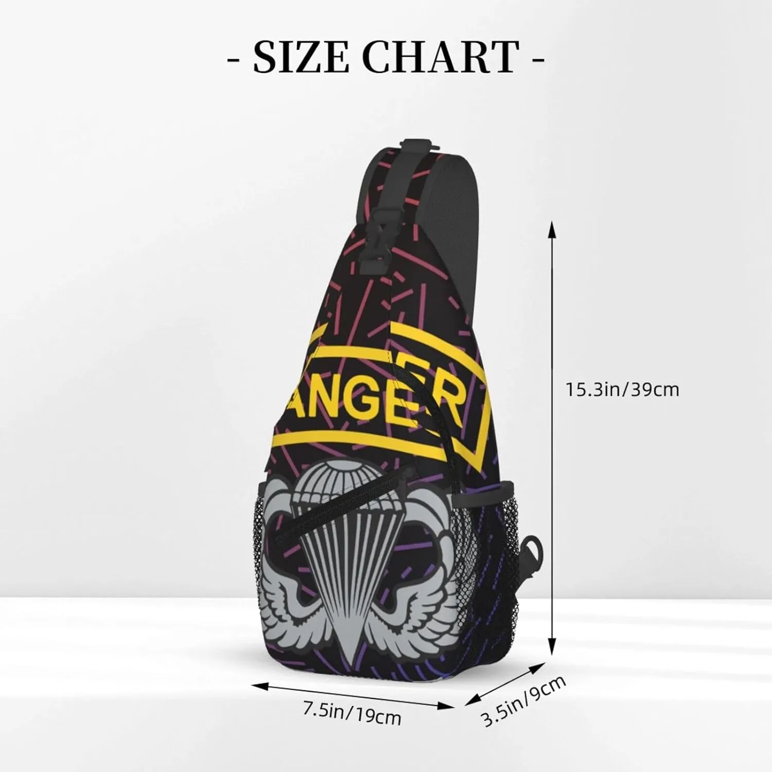 Us A-rmy Ranger With Airborne Wings Small Crossbody Backpack Sling Bag For Men Women Mini One Shoulder Chest Bags Gym Sport Travel Hiking Daypack