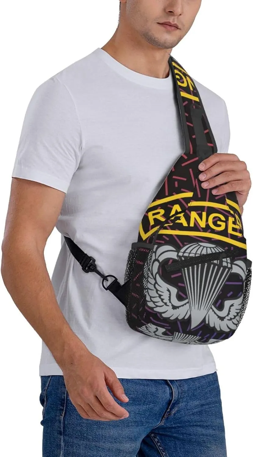 Us A-rmy Ranger With Airborne Wings Small Crossbody Backpack Sling Bag For Men Women Mini One Shoulder Chest Bags Gym Sport Travel Hiking Daypack
