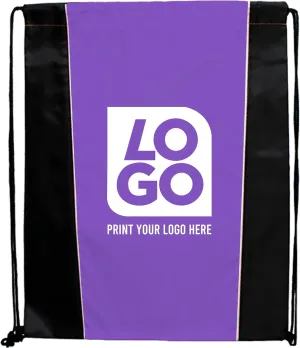 USMG Custom Two-Tone Drawstring Tote Bags - Single Color Imprint for Promotions, Gifts, & Events