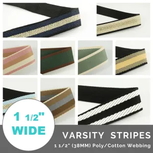 Varsity Stripes 1 1/2" (38mm) Wide (Per 1 Yard)