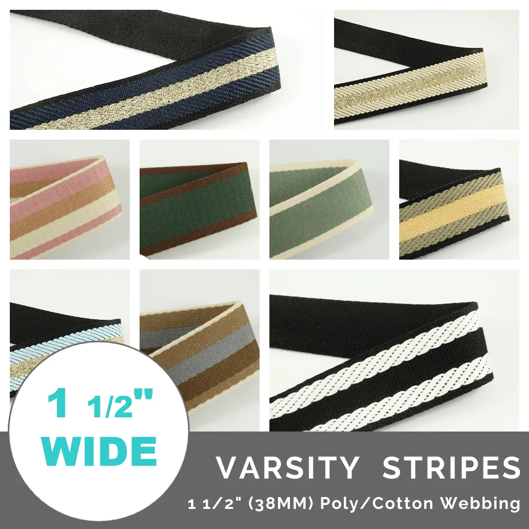 Varsity Stripes 1 1/2" (38mm) Wide (Per 1 Yard)