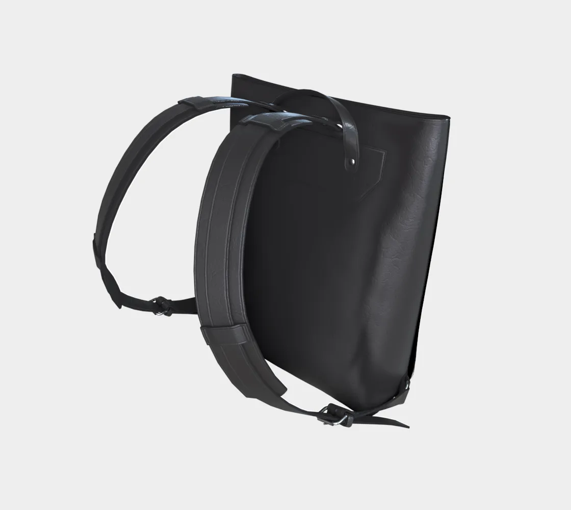 Vegan Leather Backpack -Haida box fig.60(b/w)