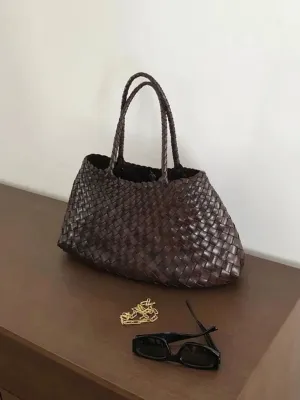 Vegetable-Tanned Cowhide Woven Tote