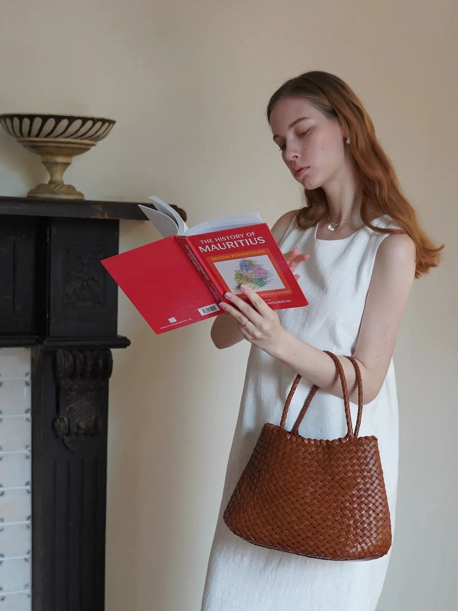 Vegetable-Tanned Cowhide Woven Tote