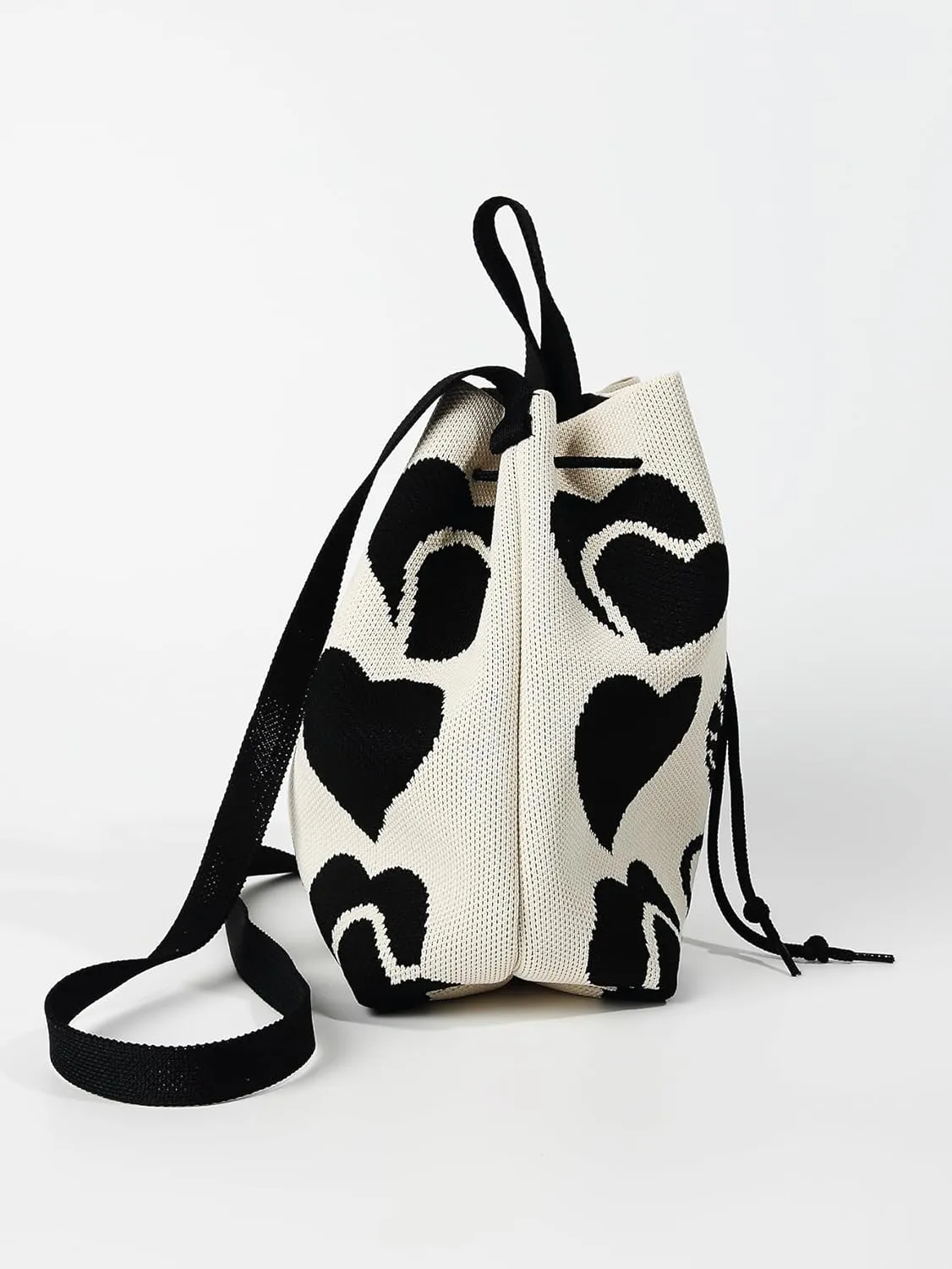 Verdusa Women's Crochet Drawstring Bucket Bag Tote Purse Crossbody Shoulder Bags