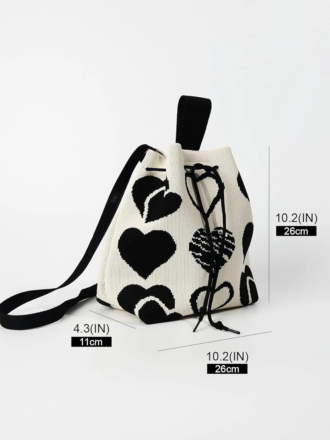Verdusa Women's Crochet Drawstring Bucket Bag Tote Purse Crossbody Shoulder Bags